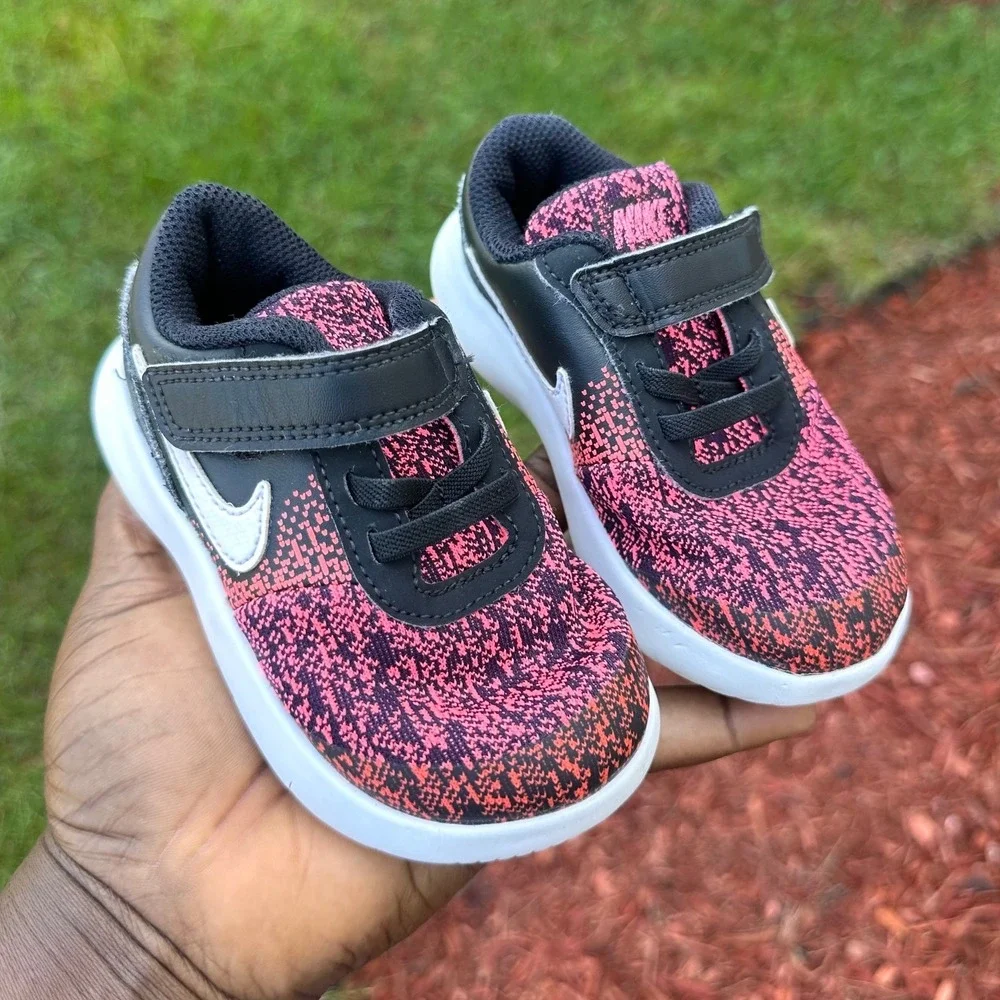 Nike Flex Contact TD Toddler Girl Shoes 2 Pairs Pink Black Blue Green Size 7